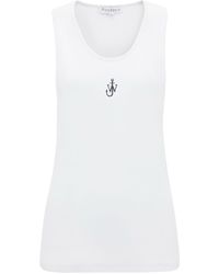 JW Anderson - Logo-embroidered Ribbed-knit Top - Lyst