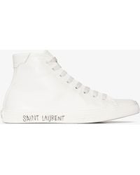 Saint Laurent - Malibu High-top Canvas Sneakers - Lyst