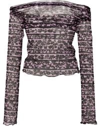 KNWLS - Abstract-print Mesh Top - Lyst