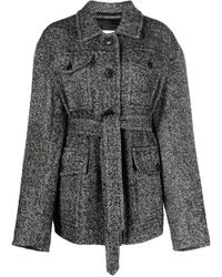 Dries Van Noten - Vado Belted Herringbone Jacket - Women's - Polyamide/wool/polyester/cottoncupro - Lyst