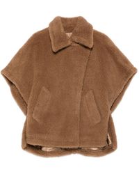 Max Mara Camel Teddy Tenebre 4 Cape in Natural | Lyst