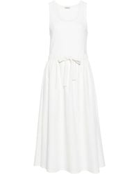 Moncler - Bow Cotton Midi Dress - Lyst