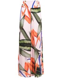 Alexandra Miro - Green Charlize Floral Print Wide-leg Trousers - Women's - Viscose - Lyst
