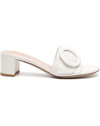 Gianvito Rossi - Decorative Buckle Leather Mules - Lyst