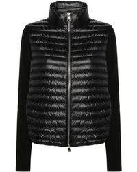 Moncler - Knitted-sleeved Padded Jacket - Women's - Feather Down/polyamide/virgin Wool - Lyst
