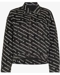 Alexander Wang - Logo Print Denim Jacket - Women's - Cotton - Lyst