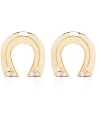 Harwell Godfrey - 18k Yellow Horseshoe Diamond Stud Earrings - Lyst