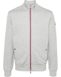 Moncler - Appliqué-logo Zipped Sweatshirt - Men's - Cotton - Lyst