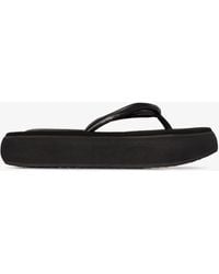 OSOI Boat Flatform Leather Sandals - Black
