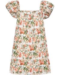 Doen - Dôen - Multicolour Floral-print Cotton Mini Dress - Women's - Cotton - Lyst
