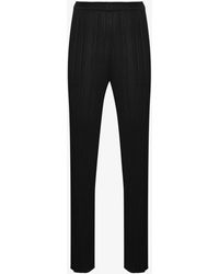 Pleats Please Issey Miyake - High-waisted Plissé Trousers - Lyst