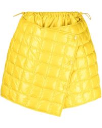 Moncler - Yellow Quilted Finish Asymmetric Skirt - Lyst