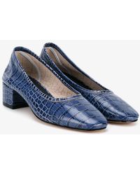 Maryam Nassir Zadeh Roberta Crocodile-effect Court Shoes - Blue