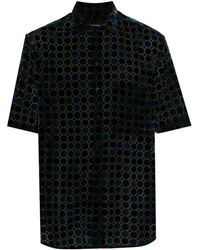 Song For The Mute - Black Stained Glass Velvet Shirt - Men's - Rayon/polyester - Lyst