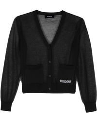 we11done - Sheer Knitted Cardigan - Lyst