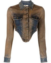 KNWLS - Harley Cropped Denim Jacket - Women's - Cotton/spandex/elastane/recycled Polyester - Lyst