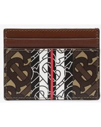 Burberry Monogram Stripe Cardholder - Brown