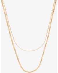 Zoe Chicco - 14k Yellow Square Bead Double Chain Necklace - Lyst