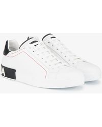 Dolce & Gabbana - Portofino Leather Low Top Sneakers - Lyst