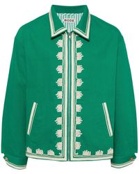 Bode - Embroidered Edges Cotton Shirt Jacket - Lyst