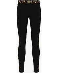 Versace Grecca Border Baroque Stripe leggings - Black