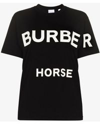 Burberry Carrick Horseferry Logo Print T-shirt - Black