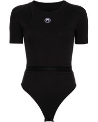 Marine Serre - Moon-embroidered Bodysuit - Women's - Organic Cotton/elastane - Lyst