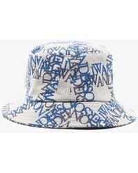 JW Anderson Blue Logo Jacquard Cotton Bucket Hat