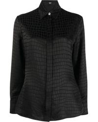Versace - Croc-devoré Button-down Shirt - Lyst