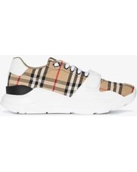 Burberry - Neutral Vintage Check Low-top Sneakers - Lyst
