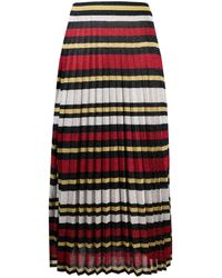 Gucci - Fully-pleated Silk-blend Striped Skirt - Lyst