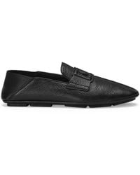 Dolce & Gabbana - Logo-appliqué Leather Loafers - Lyst