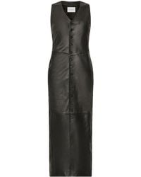 FRAME - Leather Midi Dress - Lyst
