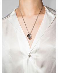 Alexander McQueen Tone Skull Pendant Necklace - Metallic