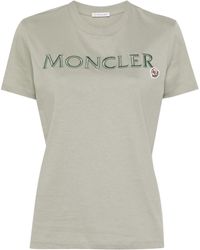 Moncler - Logo-embroidered Cotton T-shirt - Lyst