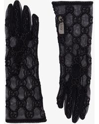 Gucci Tulle Gloves With gg Motif - Black