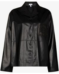 Loewe - Leather Anagram-detail Shirt - Lyst
