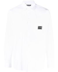 Dolce & Gabbana - Martini-fit Logo-tag Cotton Shirt - Men's - Cotton - Lyst