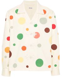 Bode - Dotted Appliqué Cotton Shirt - Lyst