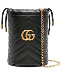 Gucci - Mini gg Marmont Bucket Bag - Women's - Metal/microfibre/calf Leather - Lyst