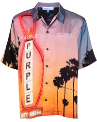 Purple Brand - X Blue Sky Inn Orange Graphic-print Shirt - Men's - Viscose - Lyst