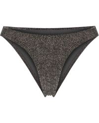 Form and Fold - Grey High Cut Lurex Bikini Bottom - Women's - Nylon/elastane/metallic Fibre/nylonelastane - Lyst