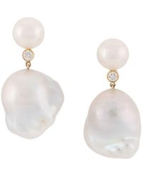 Sophie Bille Brahe - 14k Yellow Gold Venus Diamant Diamond And Pearl Drop Earrings - Lyst
