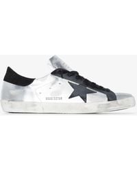 Golden Goose - Super-star Distressed Sneakers - Unisex - Calf Leather/goat Skin/rubbercotton - Lyst