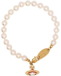 Vivienne Westwood - -tone Simonetta Pearl Bracelet - Women's - Brass/faux Pearl - Lyst