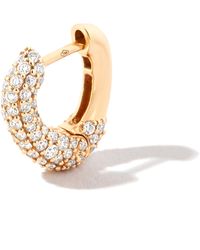 KIMAI 18k Yellow Chubby Pavé Hoop Diamond Earring - Metallic