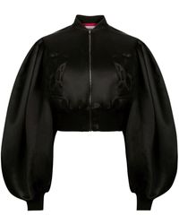 Nina Ricci - Cropped Satin Bomber Jacket - Women's - Viscose/polyester - Lyst