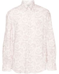 Brunello Cucinelli - Pink Paisley-print Cotton Shirt - Lyst