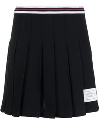 Thom Browne - Pleated Cotton Miniskirt - Lyst