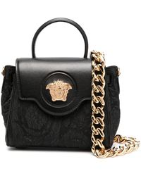 Versace La Medusa Nappa Quilted Black Leather Large Tote Bag – Queen Bee of  Beverly Hills